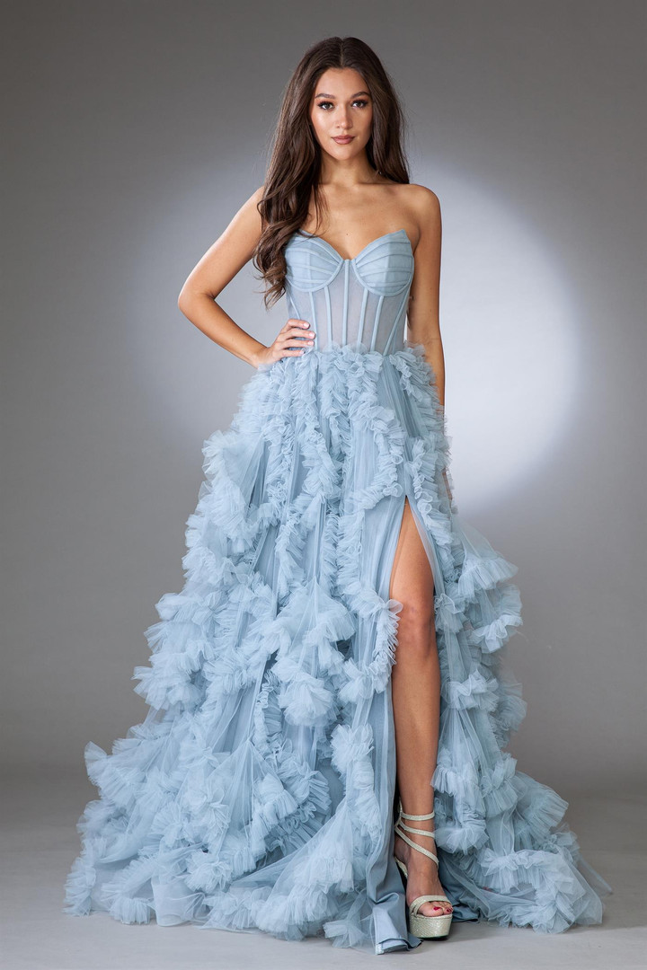 Amelia Couture AC0019 Strapless Sweetheart Neck Long Dress