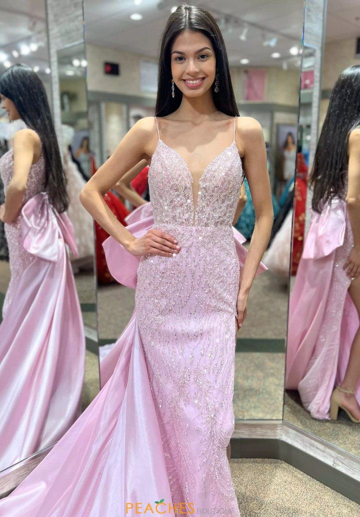 Portia and Scarlett PS24510 Beaded V Neck Long Fitted Dress