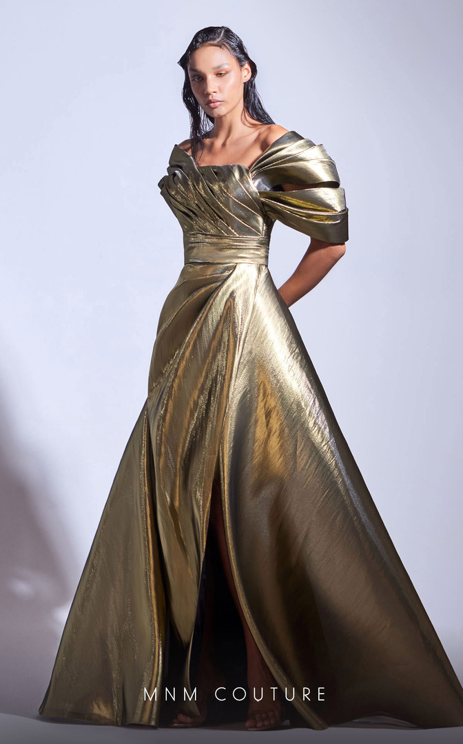 MNM Couture G1726 One Shoulder Sleevless Long Dress