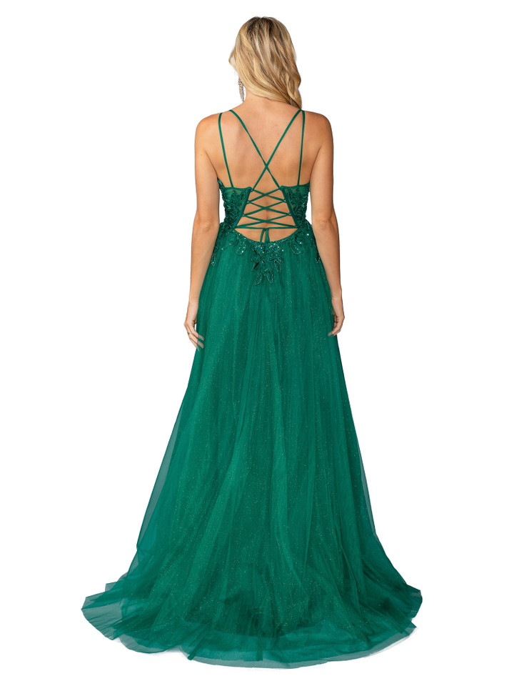 Dancing Queen 4393 Tulle Embellished Bodice Sleeveless Gown