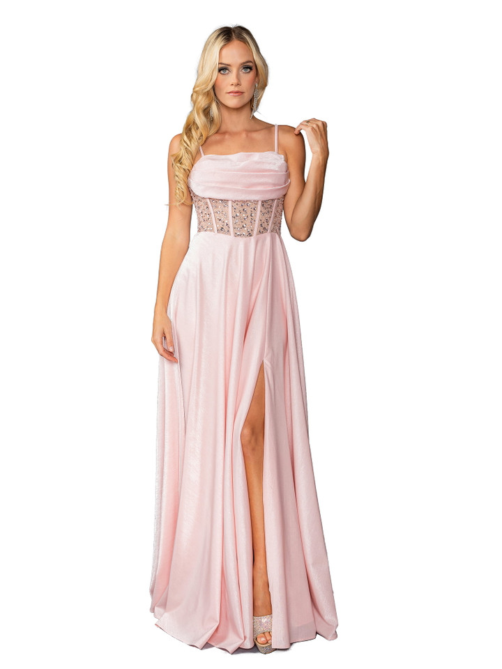 Dancing Queen 4463 Embellished Sheer Bodice Sleeveless Gown