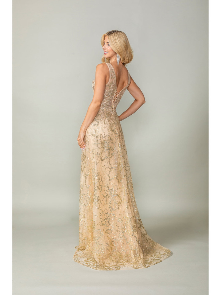 Dancing Queen 4379 Lace Embroidered Sleeveless Long Gown