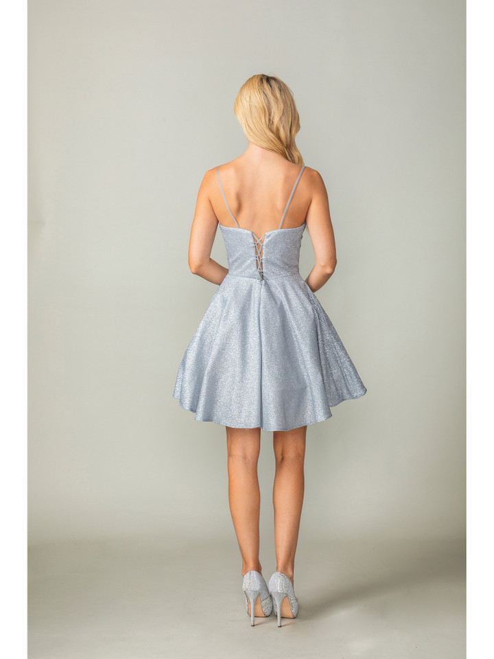 Dancing Queen 3386 Embroidered Bodice Sleeveless Short Dress