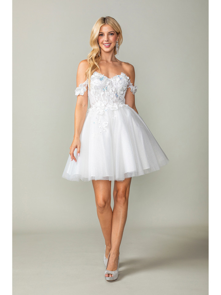 Dancing Queen 3388 Tulle Embellished Bodice Short Dress