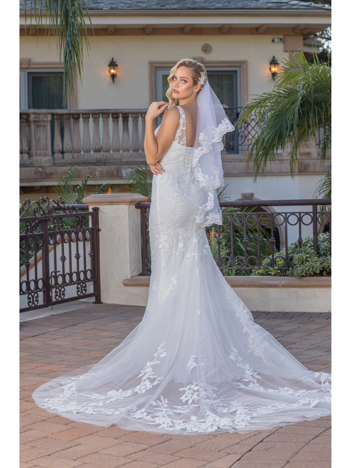 Dancing Queen 0267 Lace Floral Embellishments Bridal Gown