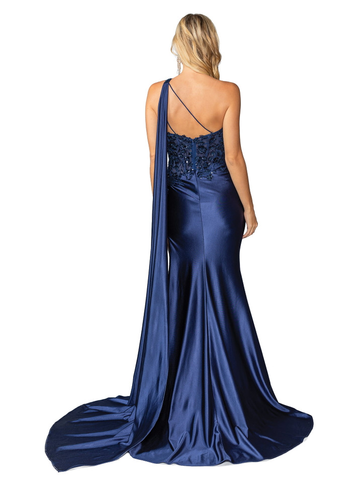 Dancing Queen 4441 Satin Embroidered Lace Applique Long Gown