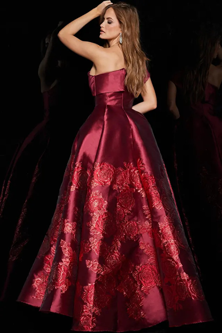 Jovani 09610 One Shoulder Asymmetric Neck Long Ballgown