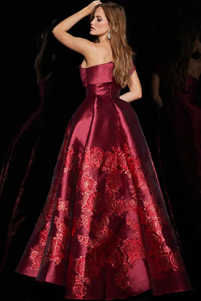 Jovani 09610 One Shoulder Asymmetric Neck Long Ballgown