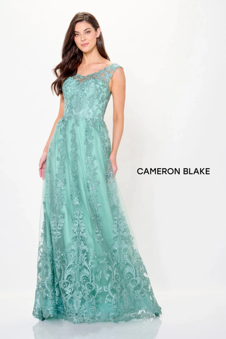 Cameron Blake by Mon Cheri CB3240 Tulle Lace Applique Dress