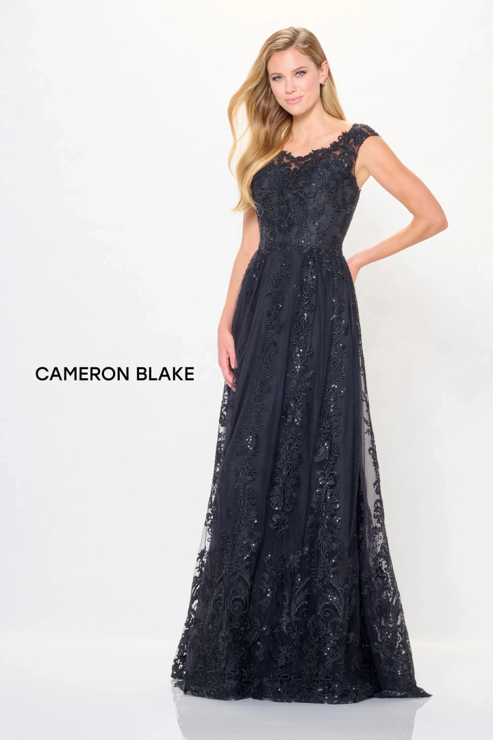 Cameron Blake by Mon Cheri CB3240 Tulle Lace Applique Dress
