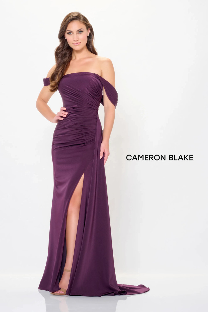 Cameron Blake by Mon Cheri CB3241 Crepe Off-Shoulder Dress