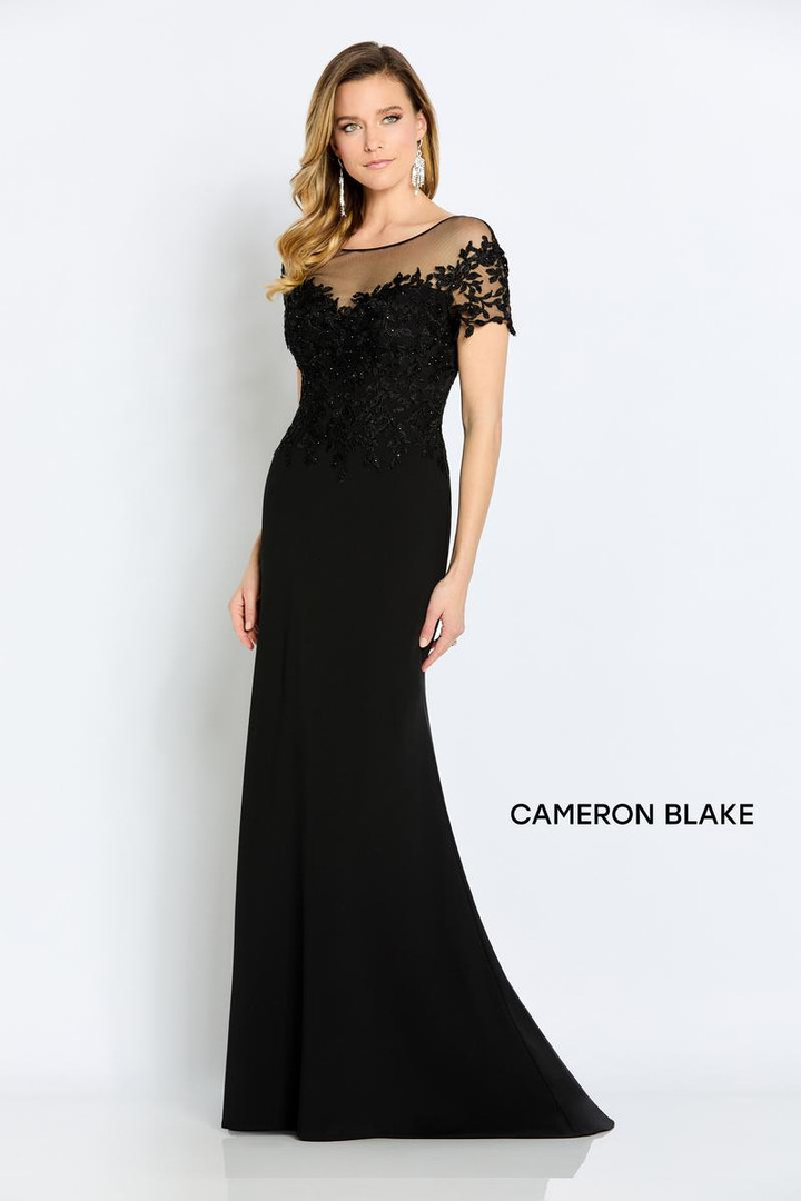 Cameron Blake by Mon Cheri CB111 Illusion Lace Crepe Dress