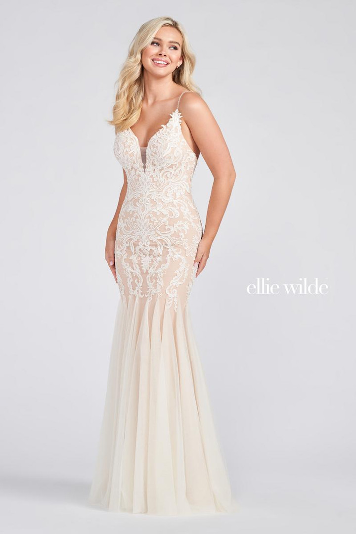 Ellie Wilde by Mon Cheri EW122042 Embroidered Tulle Dress