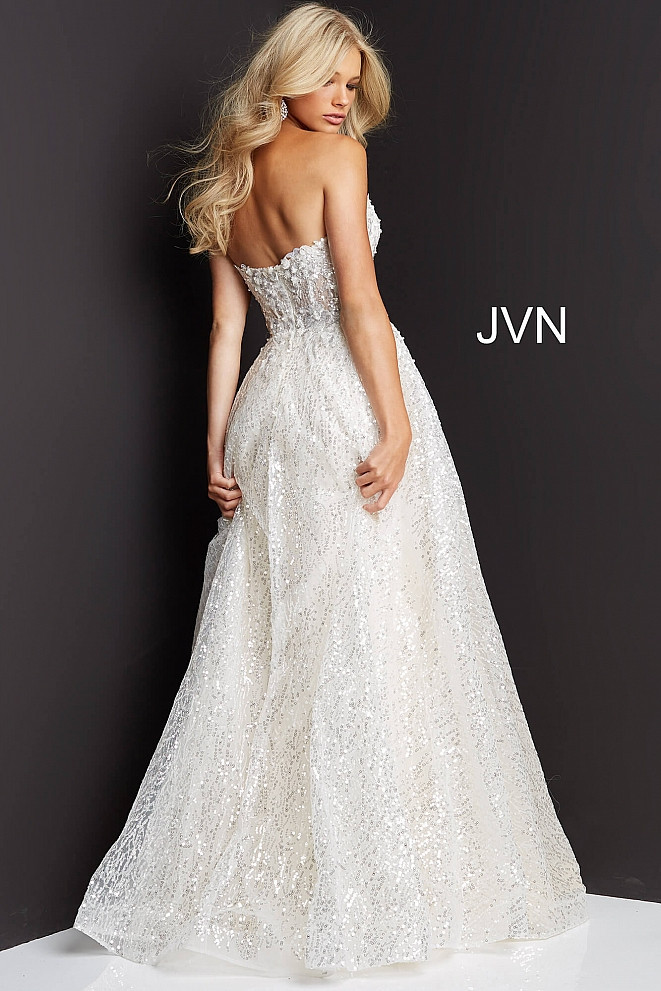JVN by Jovani JVN08417 Embellished Strapless Long Dress