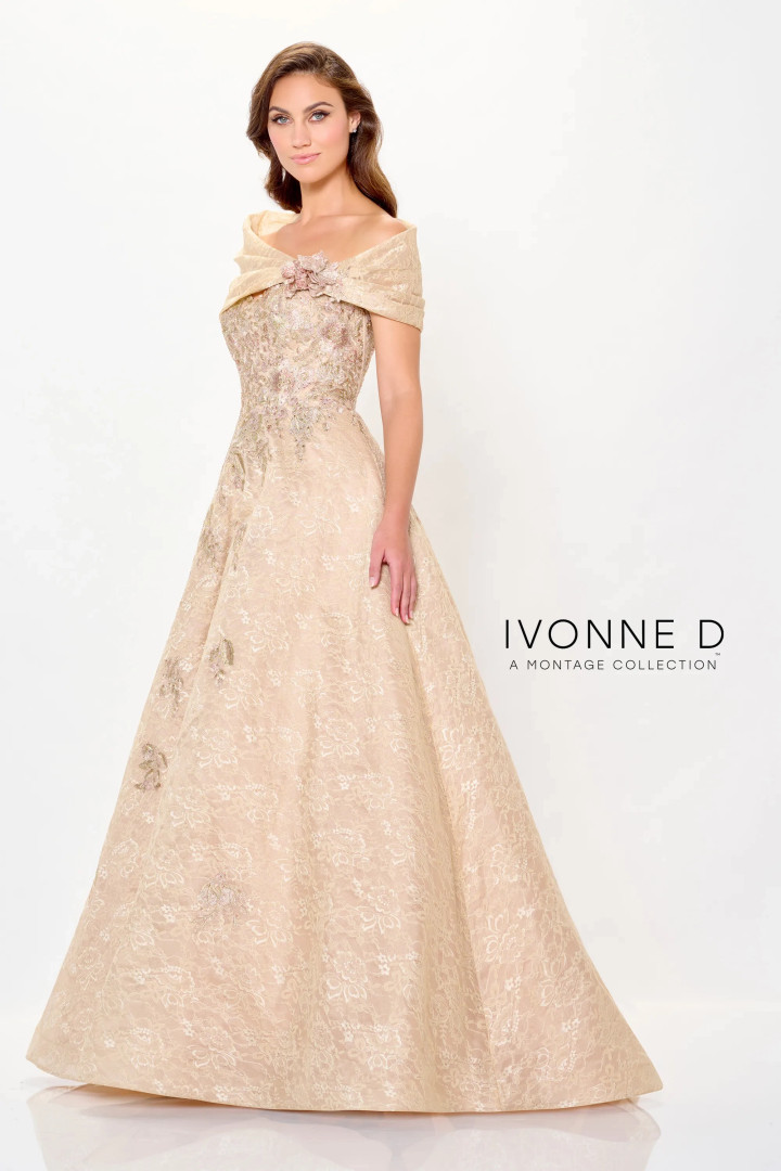 Ivonne D by Mon Cheri ID6202 Allover Lace Off-Shoulder Dress