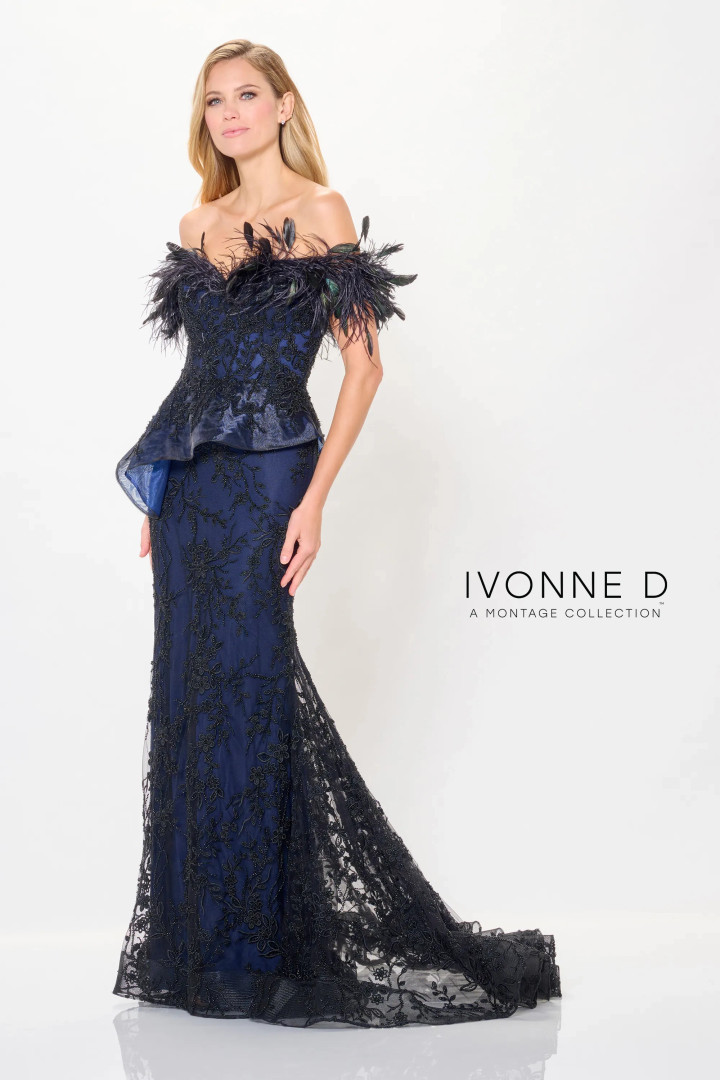 Ivonne D by Mon Cheri ID6208 Allover Lace Off-Shoulder Dress