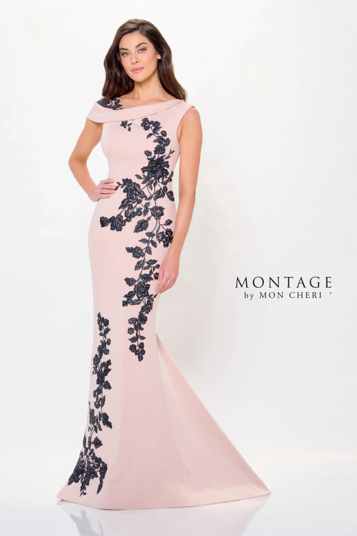 Montage by Mon Cheri M901 Bateau Neck Sleeveless Dress