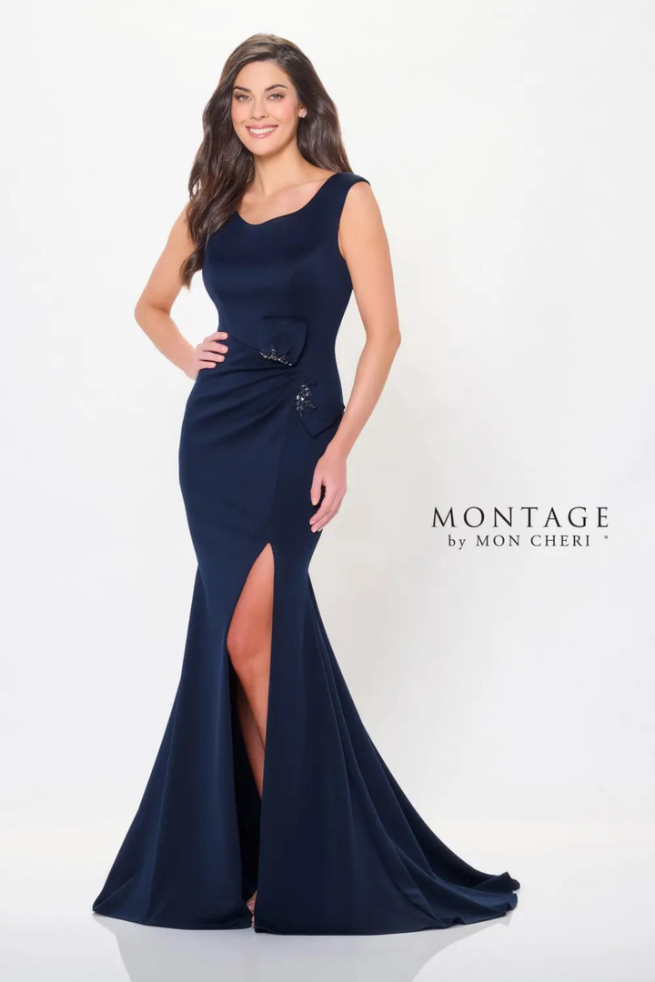 Montage by Mon Cheri M903 Beaded Jewel Neck Sleeveless Dress