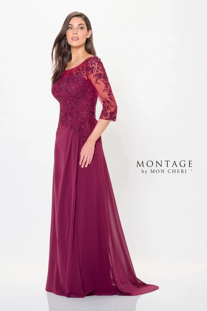 Montage by Mon Cheri M918 Three-Quarter Sleeves Long Dress