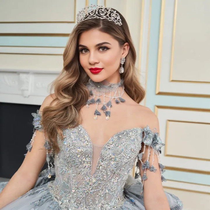 Princesa by Ariana Vara PR30172 Sequin Beaded Long Ball Gown