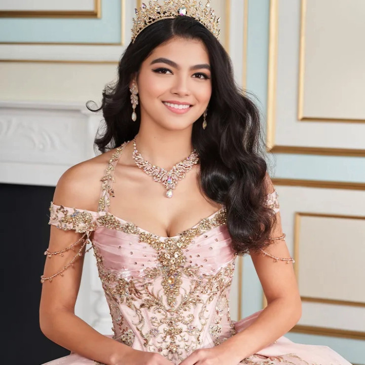 Princesa by Ariana Vara PR30176 Organza Beaded Ball Gown