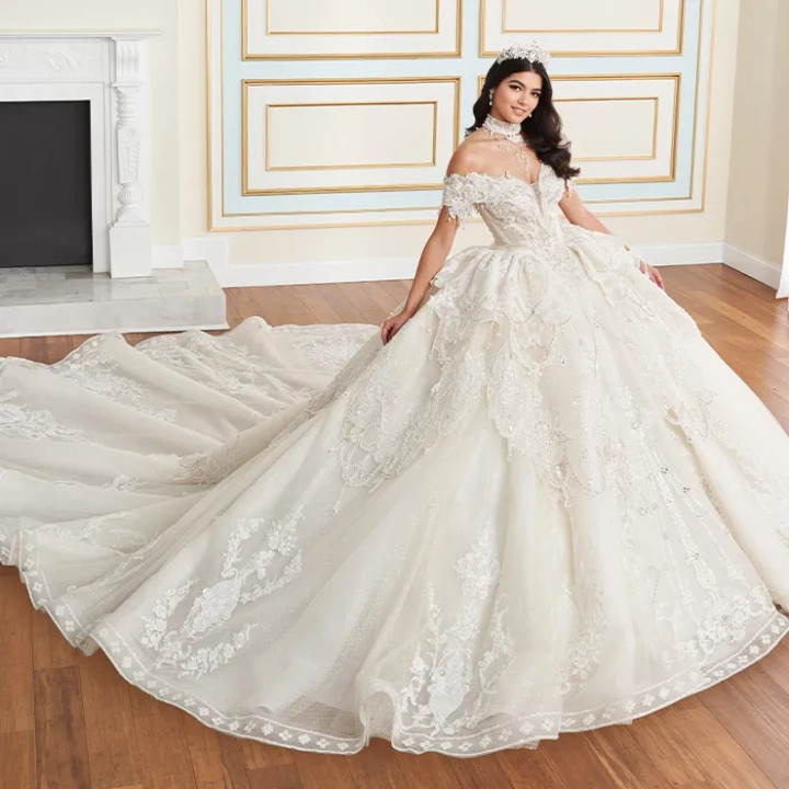 Princesa by Ariana Vara PR70101 Tulle Off-Shoulder Ball Gown