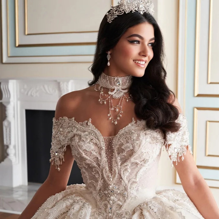 Princesa by Ariana Vara PR70101 Tulle Off-Shoulder Ball Gown