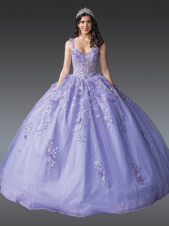 Dancing Queen 1948 Embroidered Floral V-Neck Long Ball Gown