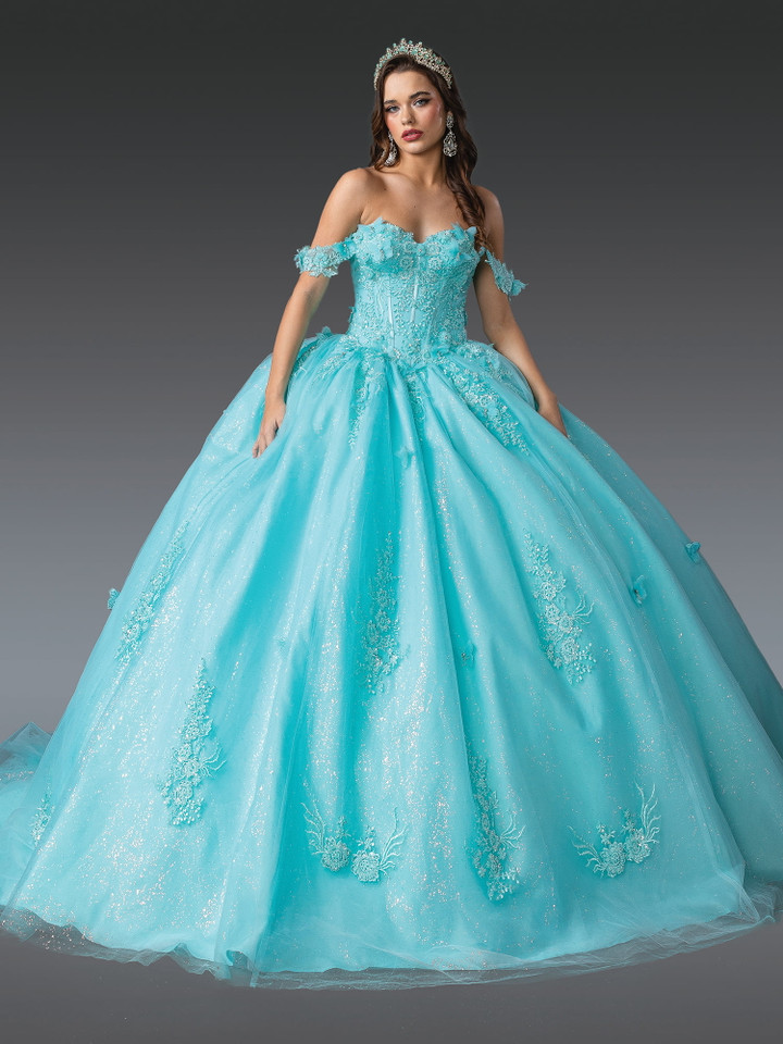 Dancing Queen 1930 Embellished Bodice Off-Shoulder Ball Gown