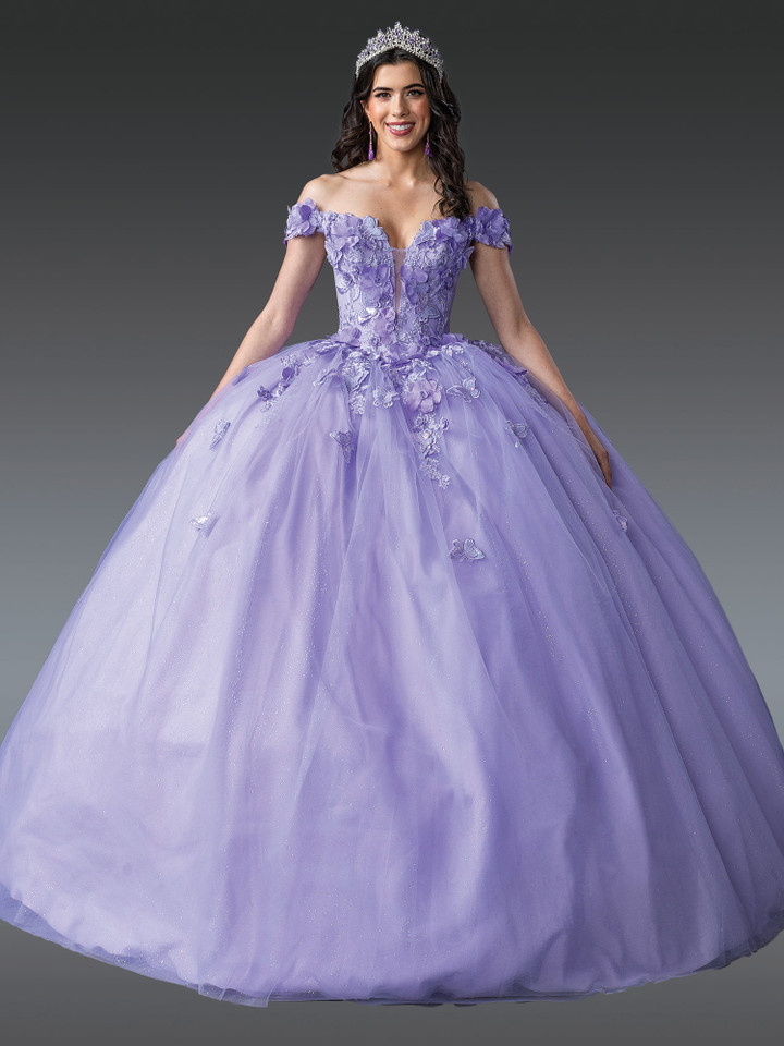 Dancing Queen 1917 Embroidered Bodice Off-Shoulder Ball Gown