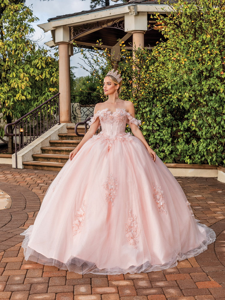 Dancing Queen 1883 Off-Shoulder Tulle Beaded Lace Ballgown