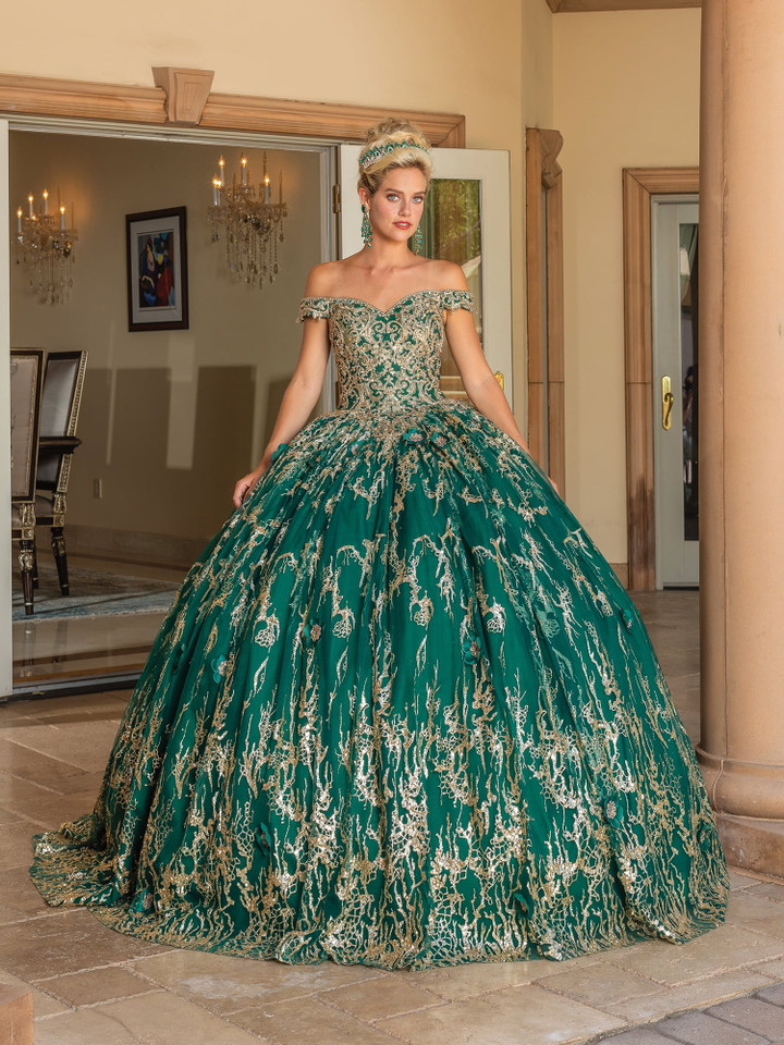 Dancing Queen 1742 Embroidered Sweetheart Neck Long Ballgown