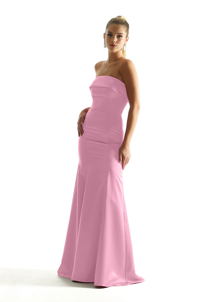 Morilee Bridesmaid 21849 Satin Cuffed Neck Strapless Dress