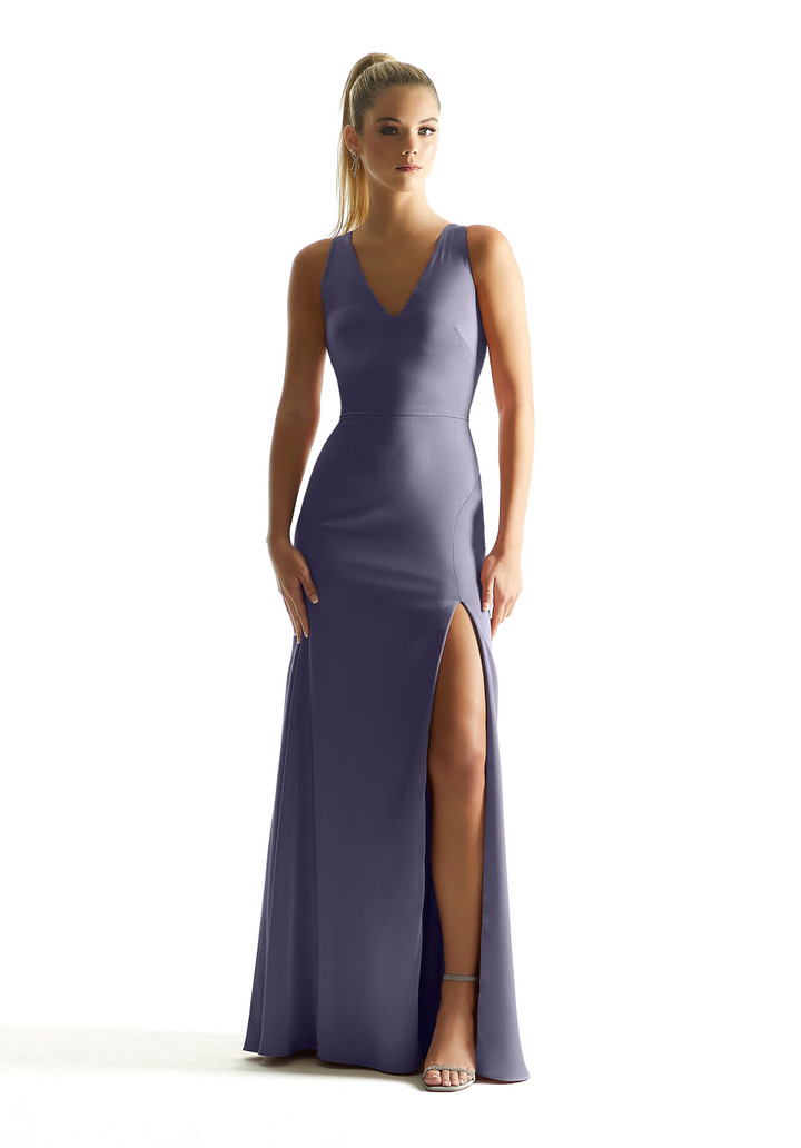 Morilee Bridesmaid 21857 Luxe Satin V-neck Sleeveless Dress