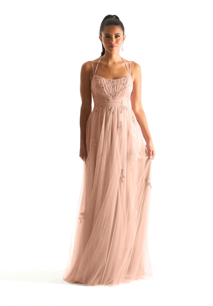 Morilee Bridesmaid 21843 Net Scoop Neck Sleeveless Dress