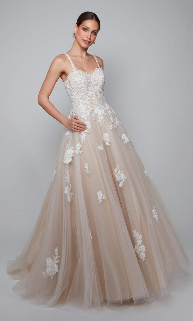 Alyce Paris 7084 Tulle Lace Floral Appliques Long Ball Gown