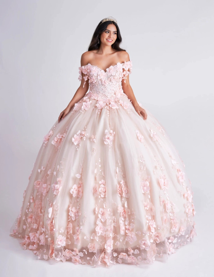 Nina Canacci Q102 Off Shoulder Floral Embroidery Long Dress