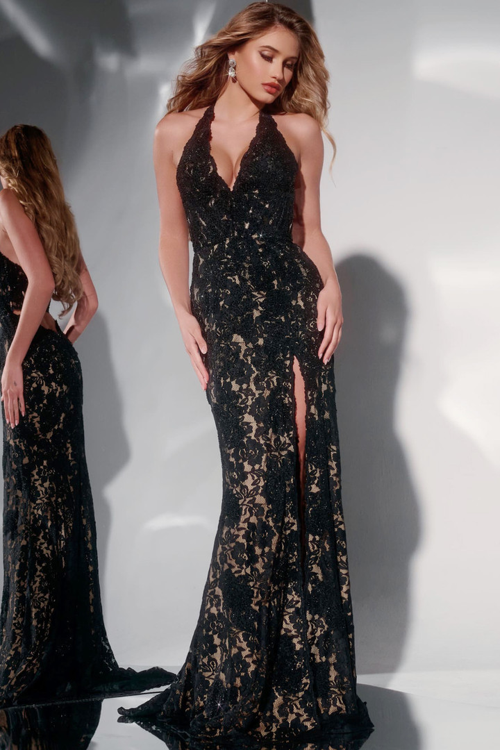 Jovani 43097 V-neckline Sleeveless Long Dress