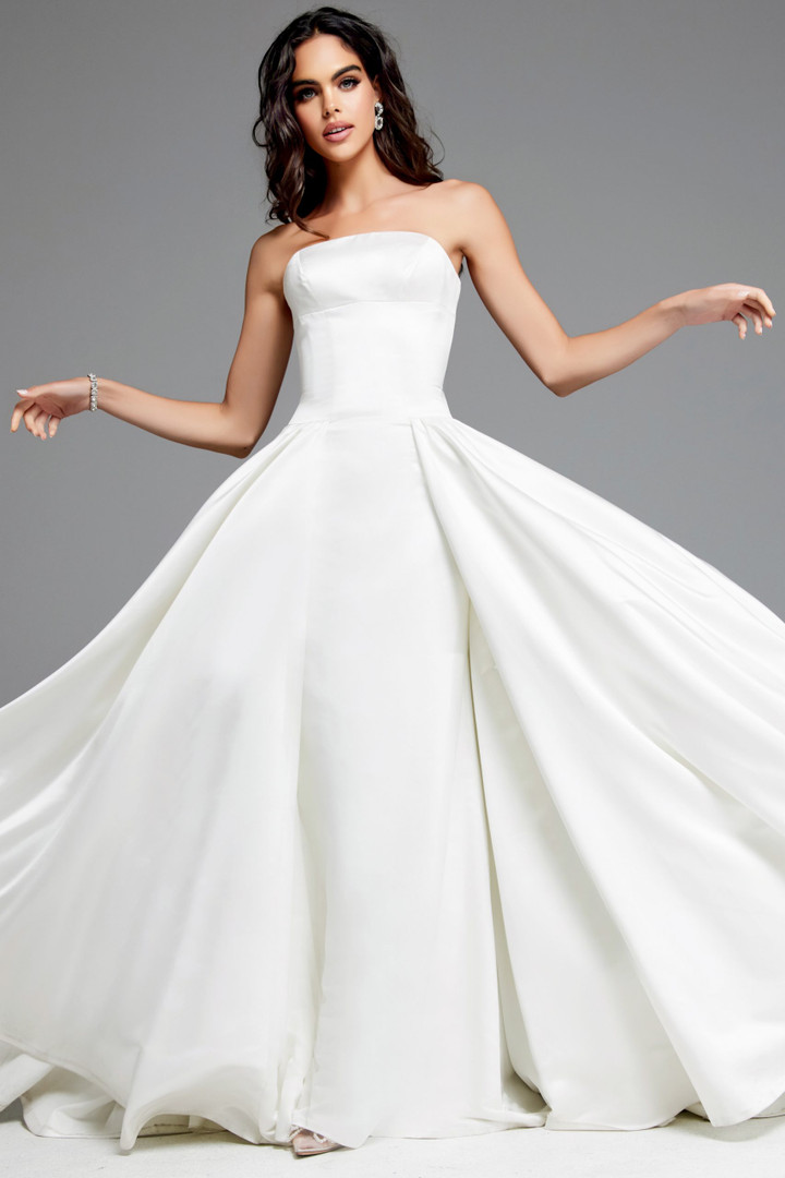 Jovani JB39250 Satin Strapless Sleeveless Wedding Dress