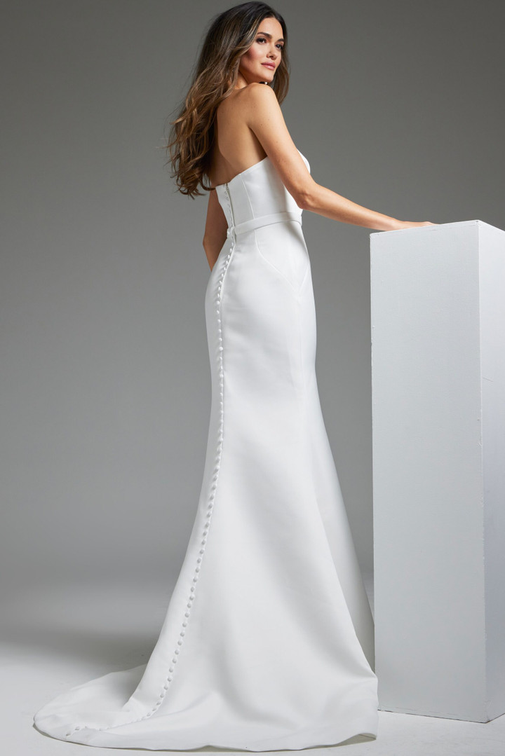 Jovani JB40597 Satin Strapless Sleeveless Bridal Dress