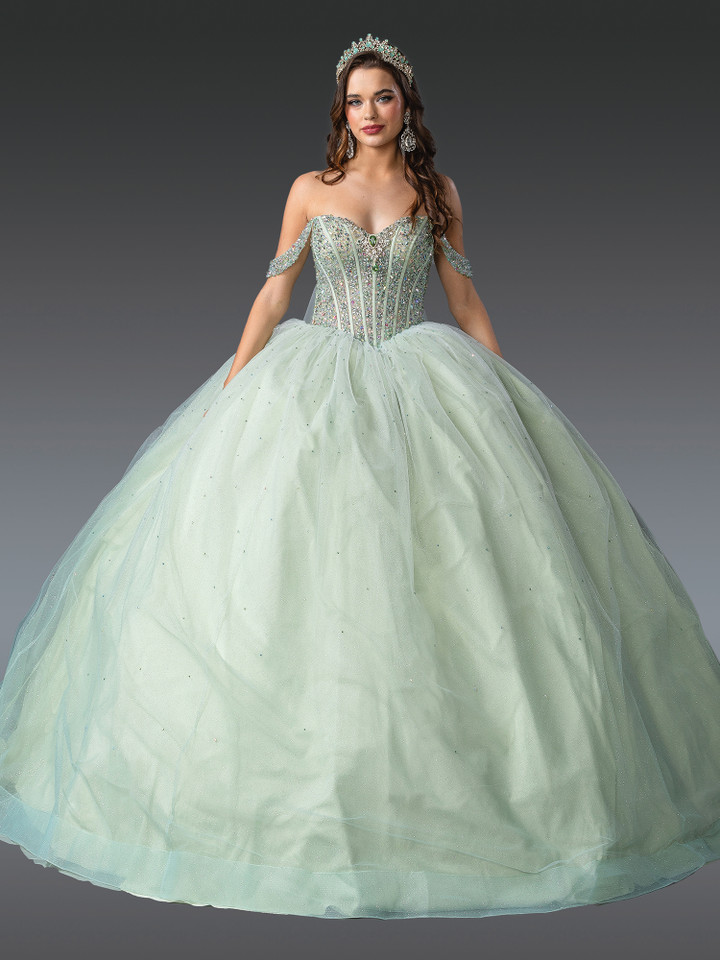 Dancing Queen 1950 Beaded Corset Bodice Off-Shoulder Dress