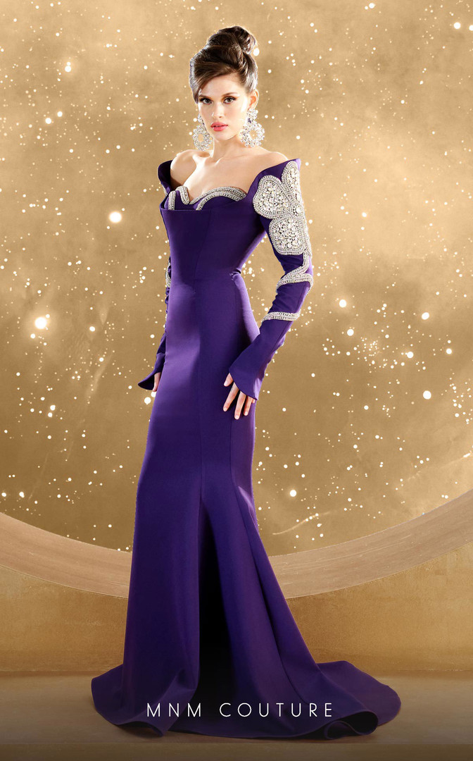 MNM Couture F02858 Embellishments Sweetheart Neckline Dress