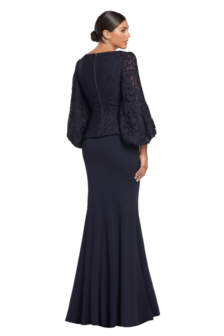 Alexander by Daymor 2042-44 Long Puff Sleeve Evening Dress