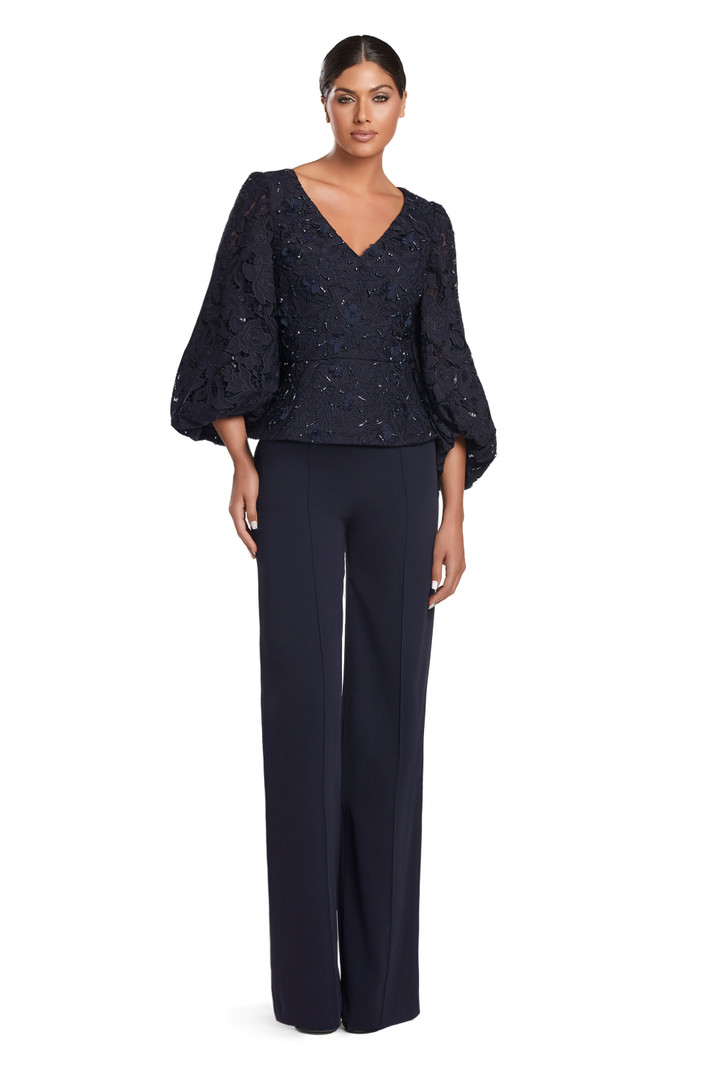 Alexander by Daymor 2042-45 Long Puff Sleeve Evening Dress