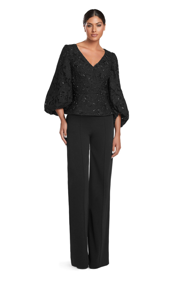 Alexander by Daymor 2042-45 Long Puff Sleeve Evening Dress