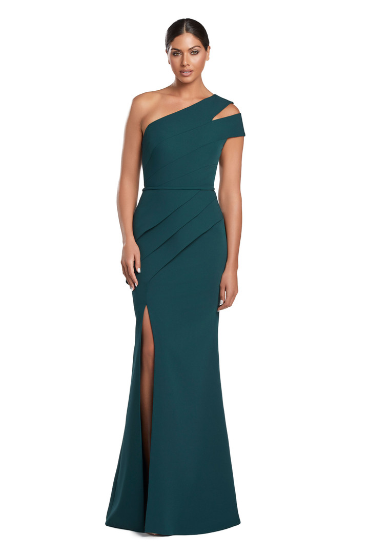 Alexander by Daymor 2058 Asymmetric Neck Long Evening Dress
