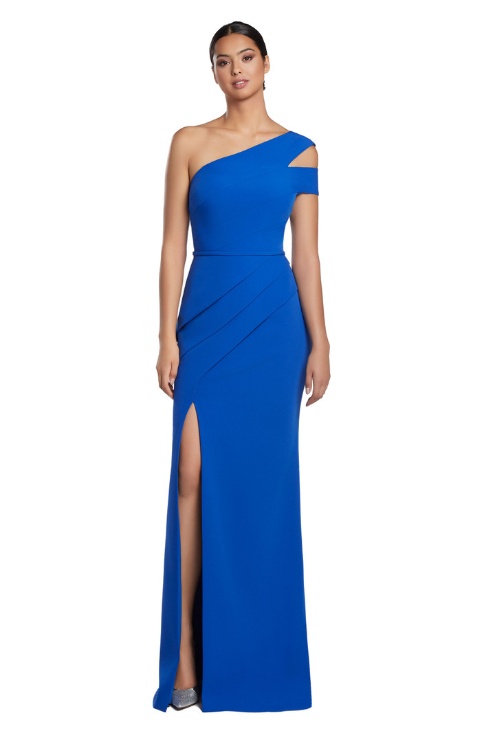 Alexander by Daymor 2058 Asymmetric Neck Long Evening Dress