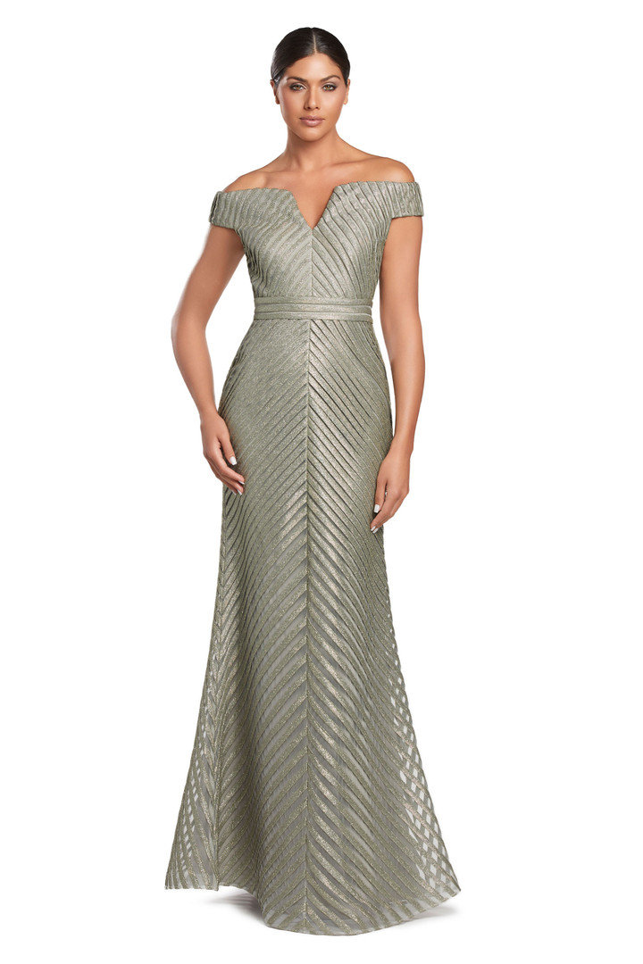 Alexander by Daymor 2076 Off Shoulder Sleeves Evening Dress