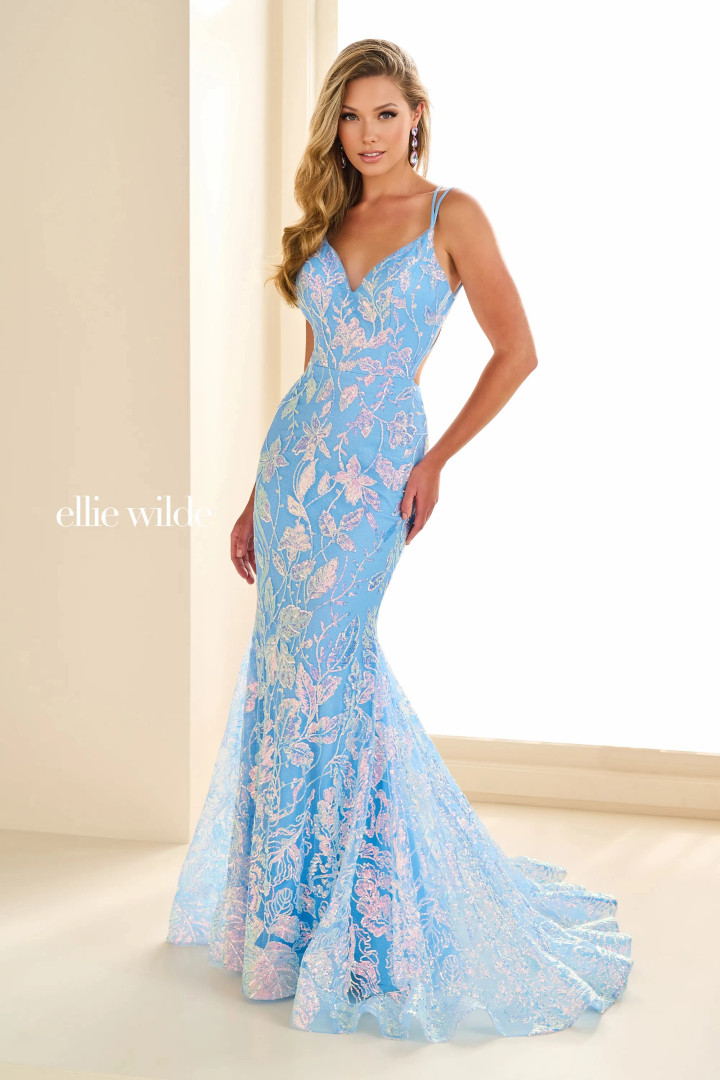 Ellie Wilde by Mon Cheri EW36034 Glitter Tulle Sequin Dress