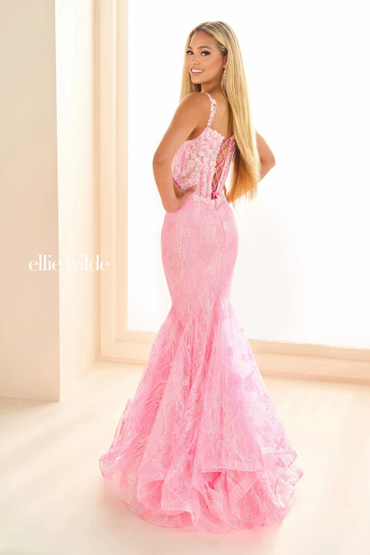 Ellie Wilde by Mon Cheri EW36038 Sequin Lace Appliques Dress